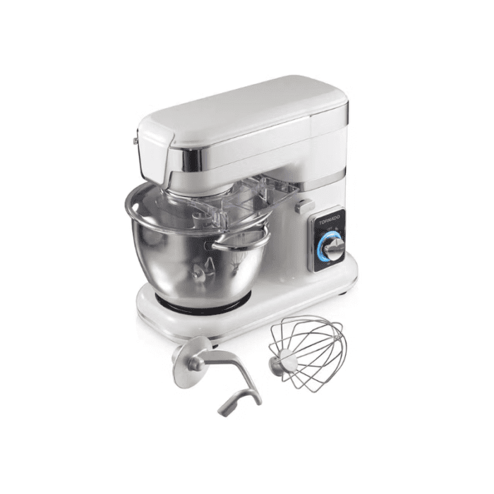 Tornado kitchen machine 700 watt with 4.5 liter stainless steel bowl in white color sm-700