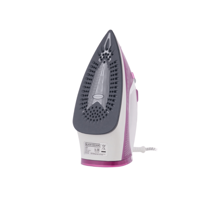 Black+Decker 2400W Steam Iron with Auto Shutoff and Ceramic Soleplate, Magenta - X2450-B5