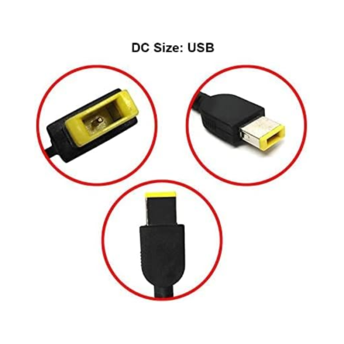 ⁦شاحن لابتوبLAVA Lenovo 20.V 4.5.A USB⁩ - الصورة ⁦5⁩