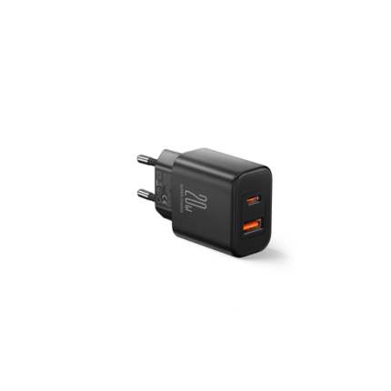 JOYROOM شاحن سريع ثنائي المنفذ من النوع C + USB A 20 وات أسود JR TCF05EU